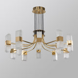 Modern 6-Light Acrylic LED Gold Sputnik Chandelier for Living Room