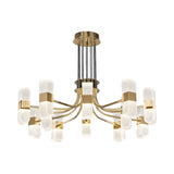 Modern 6-Light Acrylic LED Gold Sputnik Chandelier for Living Room