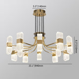 Modern 6-Light Acrylic LED Gold Sputnik Chandelier for Living Room