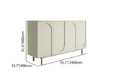 55" White Arch Sideboard Buffet with 4 Doors Carved Credenza