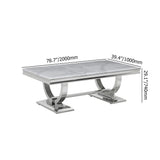 79" Light Luxury Rectangle Dining Table with Faux Marble Top