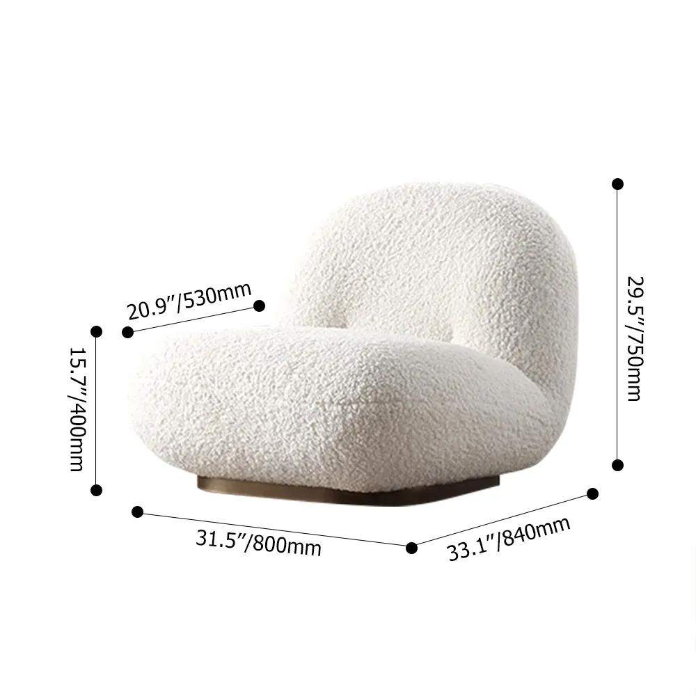 Off-White Lamb Wool Floor Sofa Lounge Chair Soft Cushion Single Sleeper-Richsoul-Chairs & Recliners,Furniture,Living Room Furniture
