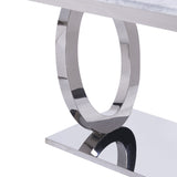79" Contemporary Rectangle Dining Table with Stainless Steel Base