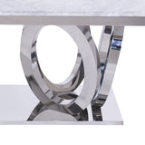 79" Contemporary Rectangle Dining Table with Stainless Steel Base