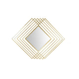 Modern Luxury Overlapping Geometric Rhombus Gold Metal Wall Mirror