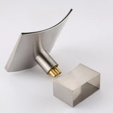 Grop Brushed Gold Waterfall Widespread Bathroom Sink Faucet Double Handle