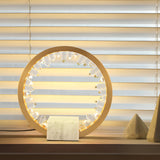 Postmodern Circle Crystal Table Lamp in Gold with Built-in LED