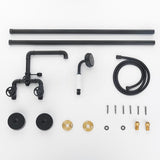 Ruth Black Freestanding Tub Faucet Clawfoot Tub Faucet with Hand Shower