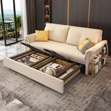 72.8" Convertible Full Sleeper Sofa Leath-aire Upholstered Storage Sofa Bed