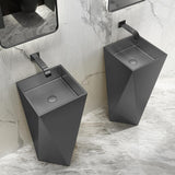 Gold Modern Luxury Stainless Steel Sink Pedestal Sink Freestanding