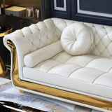 116.1" Modern L-Shape White Sectional Sofa Loveseat with Chaise-Furniture,Living Room Furniture,Sectionals