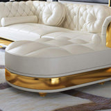 116.1" Modern L-Shape White Sectional Sofa Loveseat with Chaise-Furniture,Living Room Furniture,Sectionals