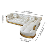 116.1" Modern L-Shape White Sectional Sofa Loveseat with Chaise-Furniture,Living Room Furniture,Sectionals