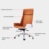 Faux Leather Office Chair Desk Chair with Wheels & Adjustable Height