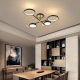 Modern Semi Flush Mount Lighting Gold Ceiling Light Fixture LED Ring