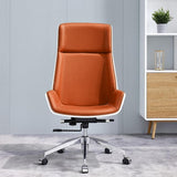 2 Pieces Concise Modern White Office Desk and Adjustable Chair