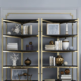 Modern Corner Shelf with Metal Frame