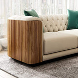 Modern Beige Faux Leather Tufted Sofa & Loveseat Living Room Set of 3-Richsoul-Furniture,Living Room Furniture,Living Room Sets
