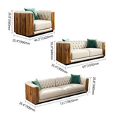 Modern Beige Faux Leather Tufted Sofa & Loveseat Living Room Set of 3-Richsoul-Furniture,Living Room Furniture,Living Room Sets