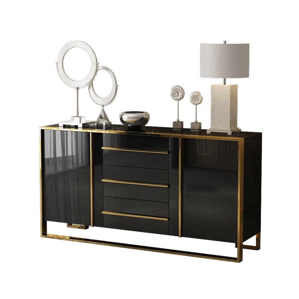59" Glossy White Buffet & Sideboard with 3 Drawers & 2 Doors