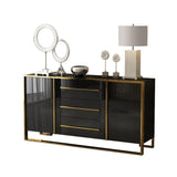 59" Glossy White Buffet & Sideboard with 3 Drawers & 2 Doors