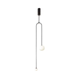 Modern Pendant Light Glass Globe 2-Light U-Shaped in Gold for Living Room and Bedroom
