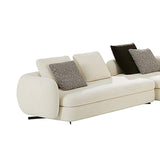 Linen Uphostered Sectional Sofa in Beige for 5 Seaters Modular Sectional-Richsoul-Furniture,Living Room Furniture,Sectionals
