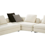 Linen Uphostered Sectional Sofa in Beige for 5 Seaters Modular Sectional-Richsoul-Furniture,Living Room Furniture,Sectionals