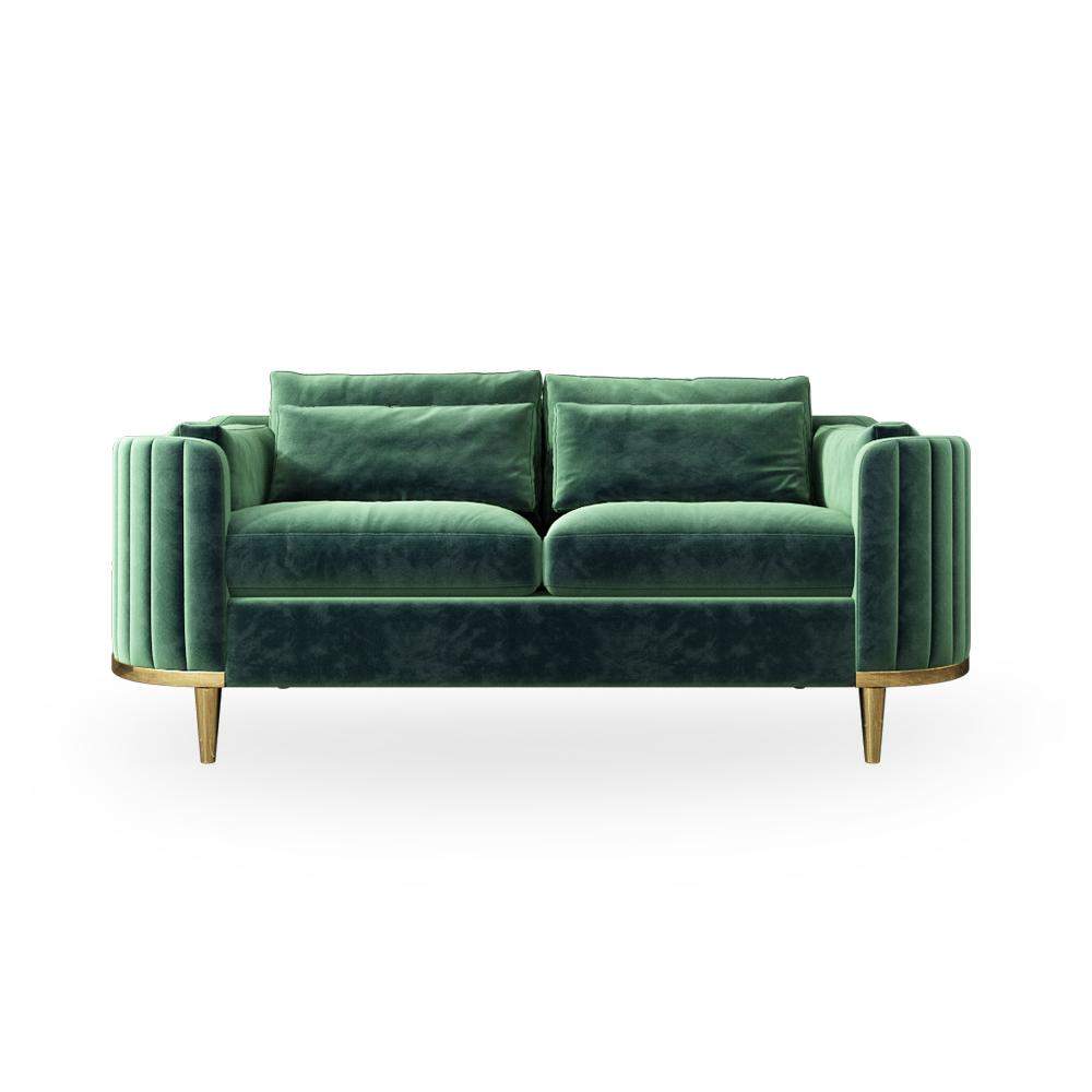 Modern Living Room Sets Green Velvet Upholstered Chair & Loveseat & Sofa 3 Pieces-Richsoul-Furniture,Living Room Furniture,Living Room Sets