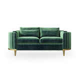Modern Living Room Sets Green Velvet Upholstered Chair & Loveseat & Sofa 3 Pieces-Richsoul-Furniture,Living Room Furniture,Living Room Sets