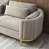 Modern Living Room Sets Green Velvet Upholstered Chair & Loveseat & Sofa 3 Pieces-Richsoul-Furniture,Living Room Furniture,Living Room Sets