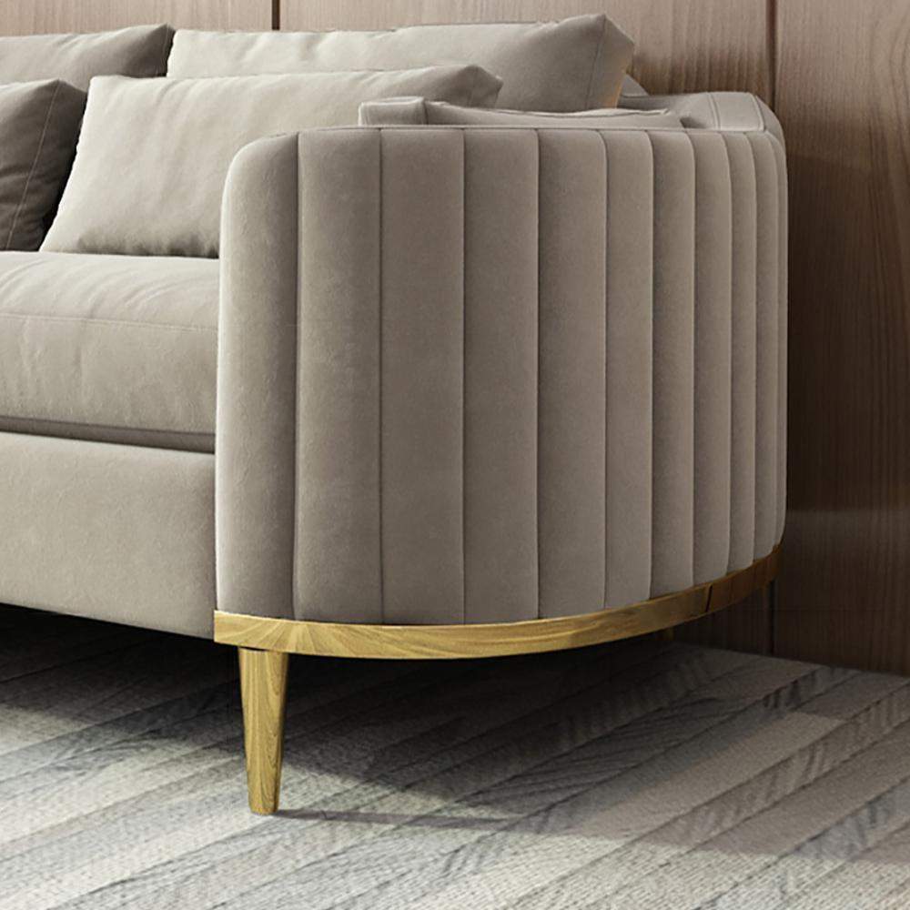 Modern Living Room Sets Green Velvet Upholstered Chair & Loveseat & Sofa 3 Pieces-Richsoul-Furniture,Living Room Furniture,Living Room Sets