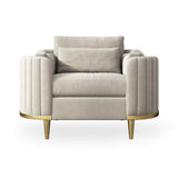 Modern Living Room Sets Green Velvet Upholstered Chair & Loveseat & Sofa 3 Pieces-Richsoul-Furniture,Living Room Furniture,Living Room Sets