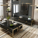 Jocise 71" Modern Jocise White & Gold TV Stand 3 Drawers Media Console