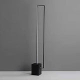 Metal LED Floor Lamp Rectangular Standing lamp with Black Base