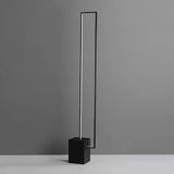 Lampadaire à LED en métal lampe debout rectangulaire avec base noire