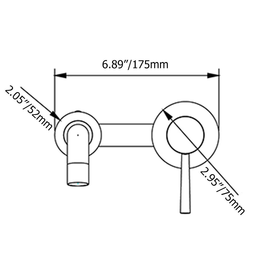 Stev Solid Brass Modern Wall-Mount Bathroom Sink Faucet with Single Handle in Matte Black