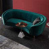 Modern 92" Deep Green Velvet Sofa with Metal Legs-Furniture,Living Room Furniture,Sofas & Loveseats