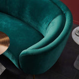 Modern 92" Deep Green Velvet Sofa with Metal Legs-Furniture,Living Room Furniture,Sofas & Loveseats