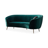 Modern 92" Deep Green Velvet Sofa with Metal Legs-Furniture,Living Room Furniture,Sofas & Loveseats