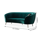 Modern 92" Deep Green Velvet Sofa with Metal Legs-Furniture,Living Room Furniture,Sofas & Loveseats