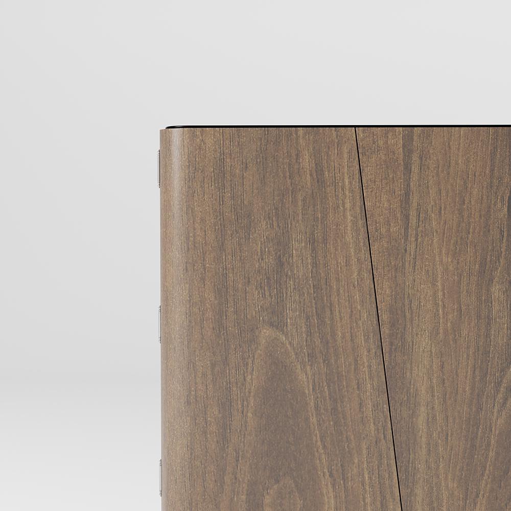 Walnut Shoe Storage Cabinet with 2-Door in Black 14 Pairs