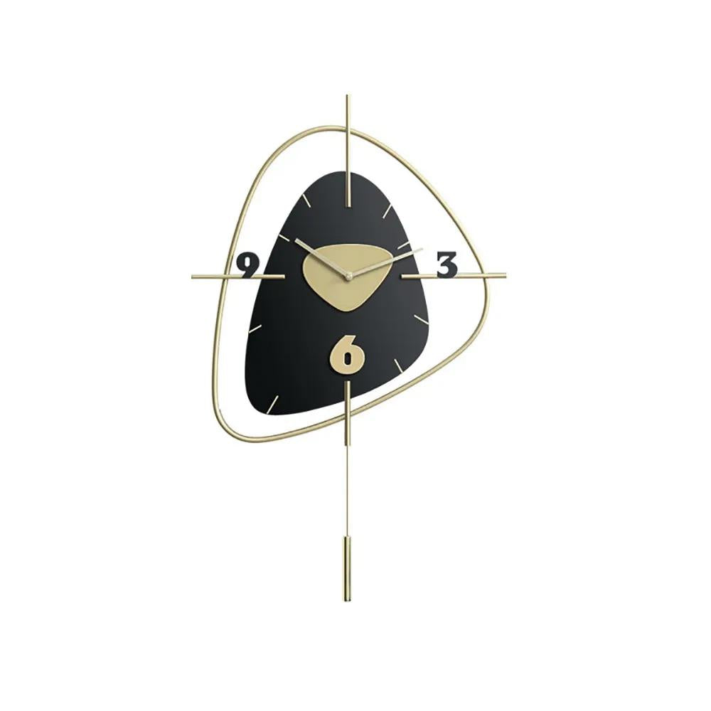 Dark Green Creative Scandinavian Wall Clock Metal Pendulum Home Clock