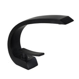 Modern Single Hole 1-Handle C-Shaped Curved Spout Bathroom Sink Faucet with Pop Up Drain in Brushed Nickel