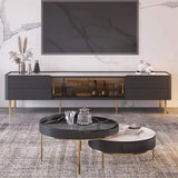 Stone Top TV Stand & Coffee Table Set with 3 Drawers and 2 Doors-Richsoul-Furniture,Living Room Furniture,Living Room Sets