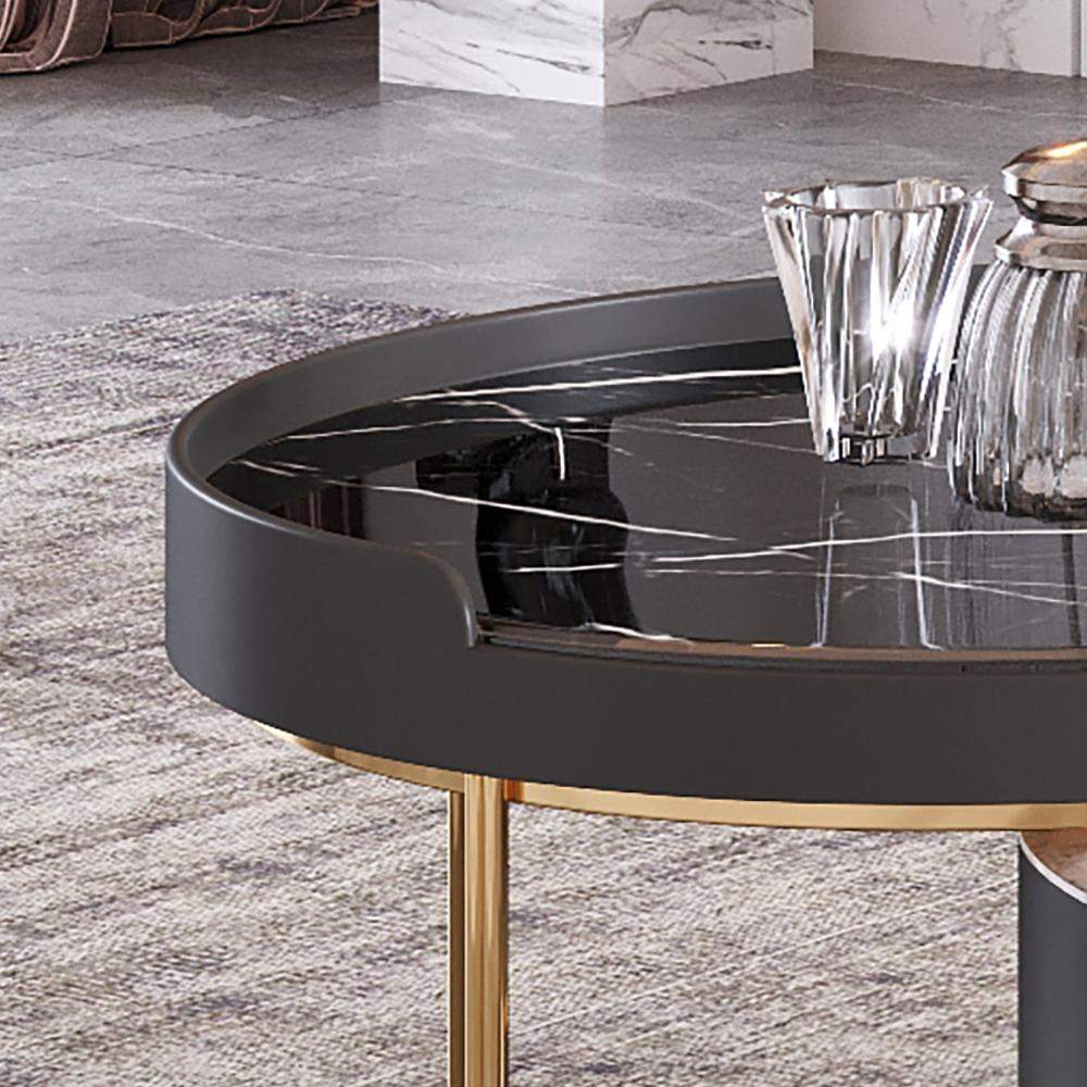 Stone Top TV Stand & Coffee Table Set with 3 Drawers and 2 Doors-Richsoul-Furniture,Living Room Furniture,Living Room Sets