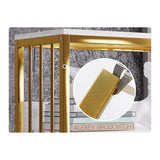 White Display Cabinet Marble Veins Storage Cabinet with Backboard