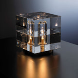 Postmodern Creative Square Crystal Glass Table Lamp 1 Light On / Off Switch