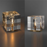Postmodern Creative Square Crystal Glass Table Lamp 1 Light On / Off Switch