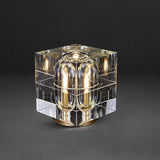 Postmodern Creative Square Crystal Glass Table Lamp 1 Light On / Off Switch